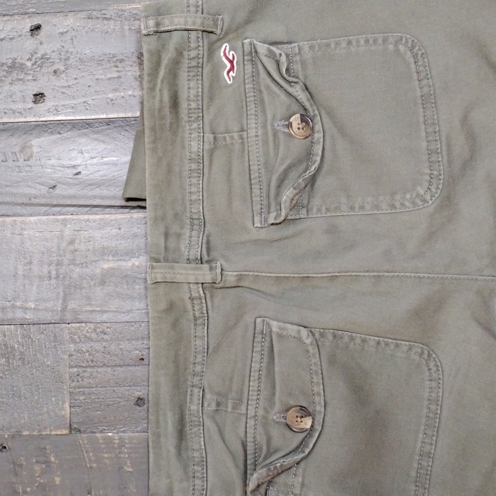 VINTAGE OLIVE HOLLISTER PANT SOCIAL STRETCH SZ 7 R - Picture 8 of 8